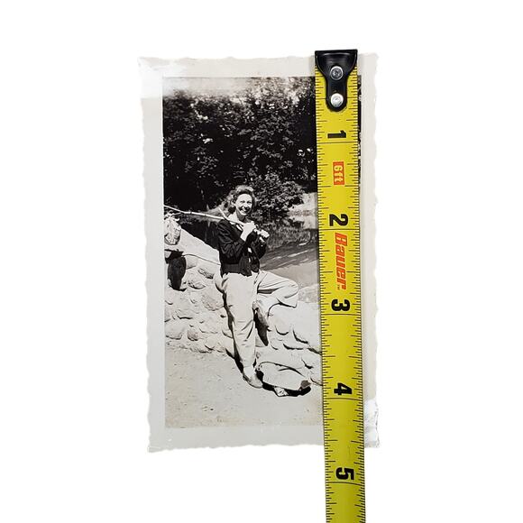 Vtg Lady Posing Acting Like She's Running Away Original Monochrome Photography - Picture 2 of 4